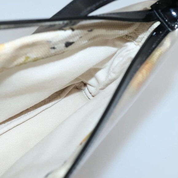 Salvatore Ferragamo Gancini Shoulder Bag Vinyl Black Beige Silver Auth 134739 - Picture 10 of 16